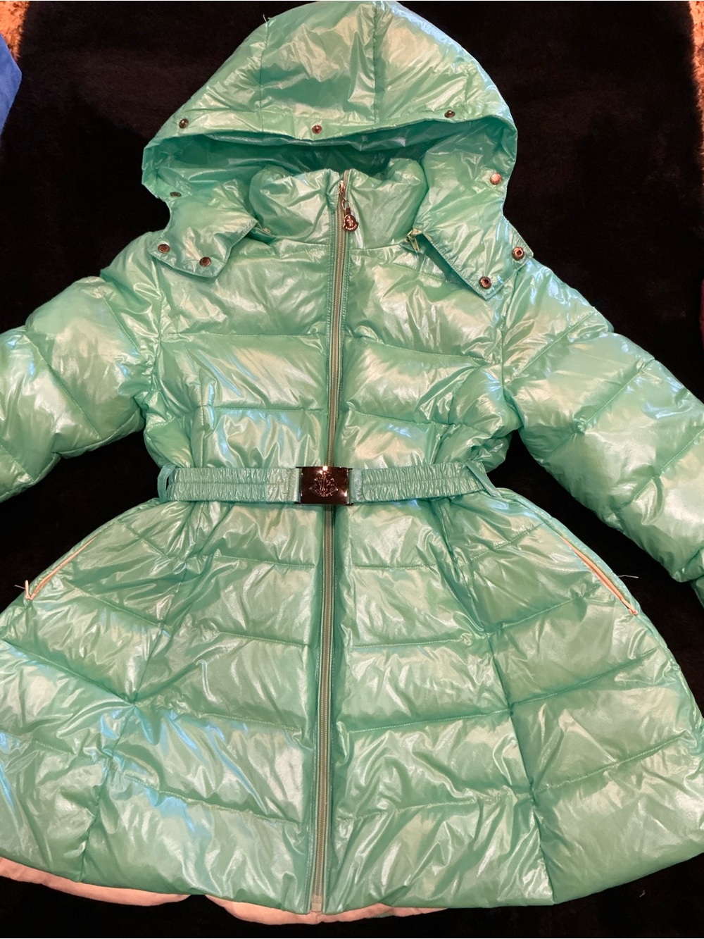 Moncler Kids Teal and White Jacket